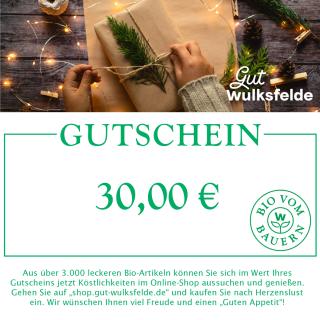 Gutschein mit Weihnachtsmotiv 30 €