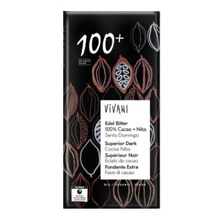 Schokolade Edel Bitter 100% Kakao + Nibs