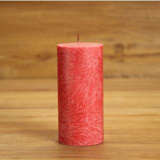 Stumpenkerze rot glatt 135x65