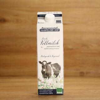 Hamfelder frische Vollmilch 3,8%  1l  nicht homogenisiert