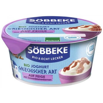 Joghurt griechischer Art auf Feige mit Sonnenblumenkernen
