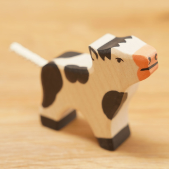 Holztier Kalb, schwarz